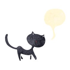 retro cartoon black cat N4