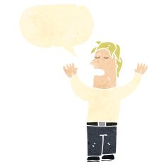 retro cartoon man with speech bubble N5