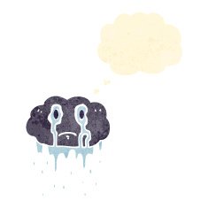 crying raincloud retro cartoon