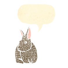 retro cartoon rabbit with speech bubble N3