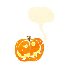 retro cartoon jack o lantern