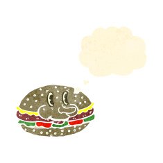 retro cartoon hamburger
