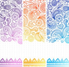Beautiful floral set of banners N7