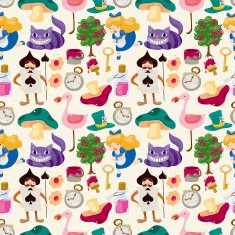seamless Alice in Wonderland pattern N6