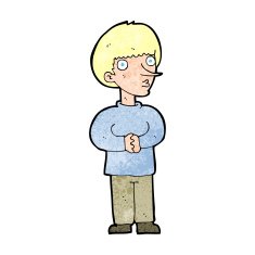 cartoon nervous man N196