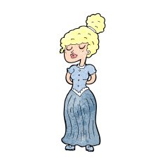 cartoon pretty victorian woman N13