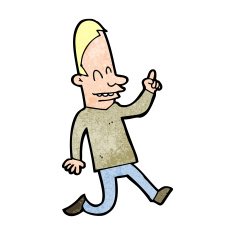 cartoon happy man pointing N71