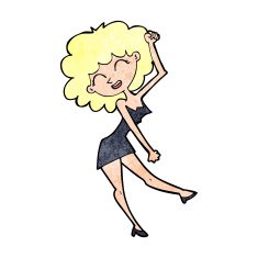 cartoon dancing woman N65