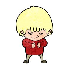 cartoon shy boy N25