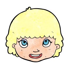 cartoon happy female face N219