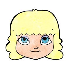 cartoon happy female face N220