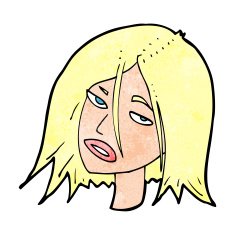 cartoon annoyed woman N237