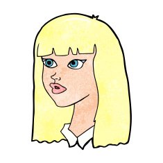 cartoon pretty girl with long hair N13