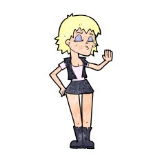 cartoon cool girl N39