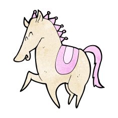 cartoon prancing horse N14