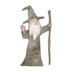 cartoon old wizard N13