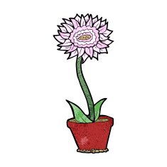 cartoon flower in pot N15
