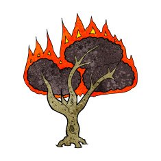 cartoon burning tree N40