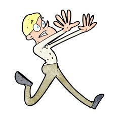 Cartoon Man Running Away N17