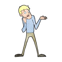cartoon nervous man N197