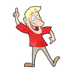cartoon man with great idea N55