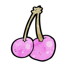 cartoon pink cherries N5