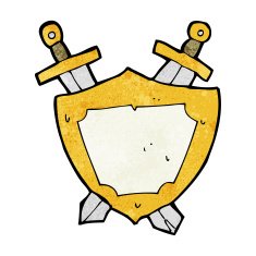 cartoon shield and swords N12