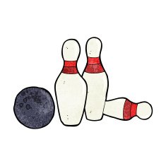 Cartoon Bowling Ball And Skittles N10