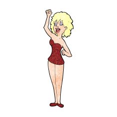 cartoon dancing woman N66