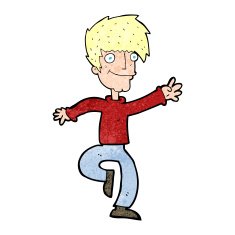 cartoon happy man dancing N42