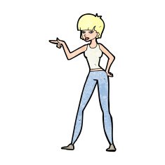 cartoon woman pointing N267
