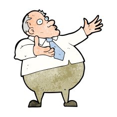cartoon exasperated middle aged man N13