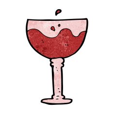 cartoon glass of red wine N12