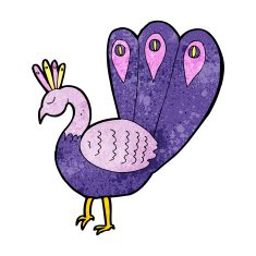 Cartoon Peacock N14