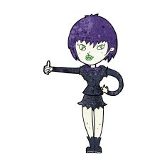 cartoon vampire girl giving thumbs up sign N24
