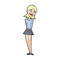 cartoon happy woman N331