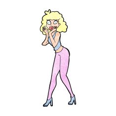 cartoon surprised woman N289