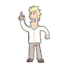 cartoon angry man making point N13