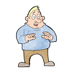 cartoon excited overweight man N13