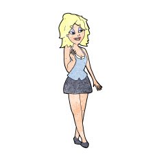 cartoon attractive office woman N13