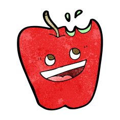 happy apple cartoon N13