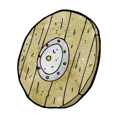 cartoon wooden shield N13