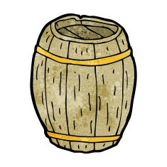 cartoon wooden barrel N7