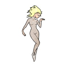 cartoon future space woman N13