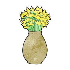 cartoon vase of flowers N13