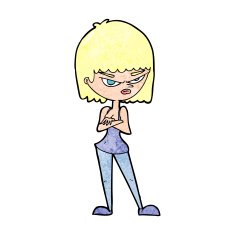cartoon angry woman N22