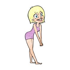 cartoon excited woman N169
