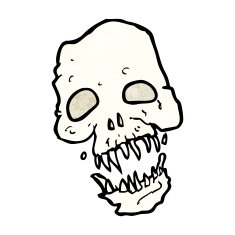 cartoon scary skull N35
