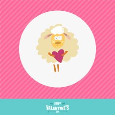 Vector vintage love card with cute animal N2