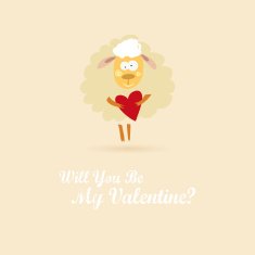 Vector vintage love card with cute animal N4